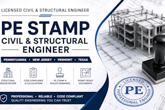 civil and structural engineer stamp in pennsylvania new jersey, vermont, texas