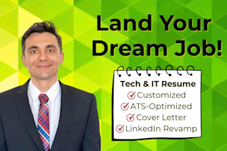 write a professional tech resume for IT, engineering, and cybersecurity