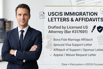 draft a persuasive bona fide marriage affidavit for uscis