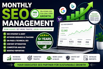 be your monthly SEO manager and grow organic traffic