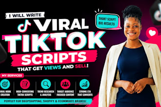 write viral tiktok scripts for dropshipping products and ecommerce brands