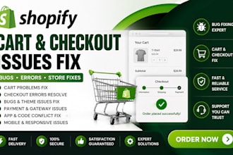 fix shopify cart problems and checkout errors
