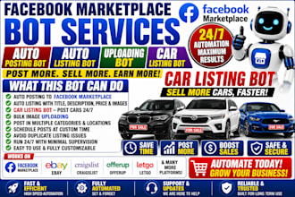 make facebook marketplace bot, auto posting bot, auto listing bot, uploading bot