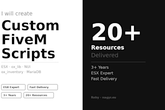 develop custom fivem lua scripts for esx servers