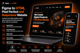 figma to HTML, pixel perfect and responsive website