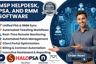 setup msp helpdesk psa and rmm tools connectwise halopsa syncro and ninjaone