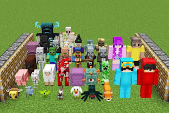 create blockbench minecraft model, voxel art and game asset for mod in game ue5