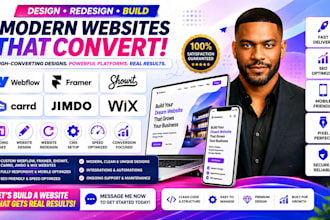 build redesign webflow framer showit carrd jimdo wix landing page website design