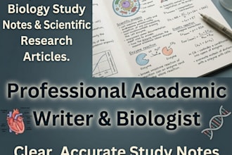 provide expert biology notes and scientific research writing
