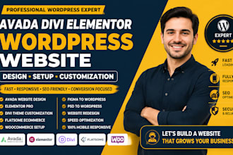 build wordpress website on avada divi elementor flatsome theme customization