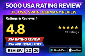do app ranking IOS 5000 user install playstore 24 rating review app promotion