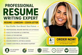 write ats resume, CV, cover letter and optimize linkedin profile