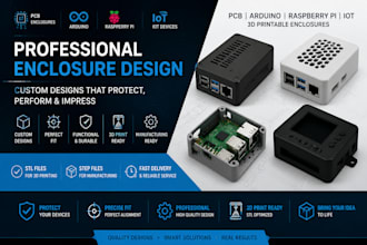 design custom pcb, arduino, raspberry pi, iot, and 3d printable enclosures