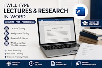 type lectures, notes, and assignments in word