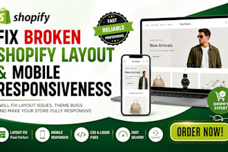 fix broken shopify layout and mobile responsiveness