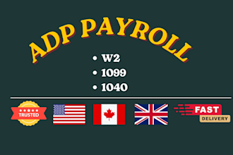 prepare stubs, payroll reports, form w2 ,1040 and form 1099