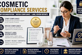 do cpnp compliance documentation, mocra compliance, product label review report