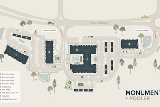 draw a clean, custom vector site plan or street map