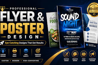 design professional flyer, poster, banner, and marketing materials