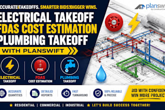 do electrical takeoff, fdas cost estimation, plumbing takeoff by planswift