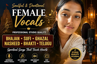 sing soulful female vocals for bhajan sufi ghazal nasheed and spiritual songs