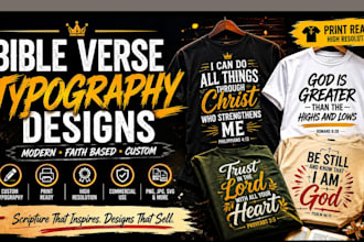 design bible verse typography for christian apparel and merch