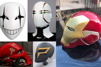 design custom 3d helmet, wearable 3d mask 3d armor, and 3d model for 3d printing