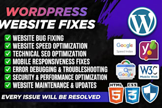 fix website bugs, speed up your site, boost SEO increase ahrefs DR