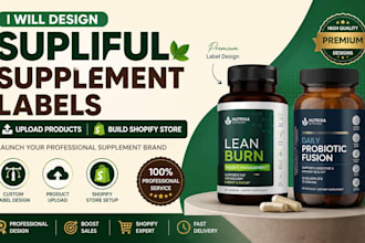 design supliful supplement labels upload products build supliful shopify store