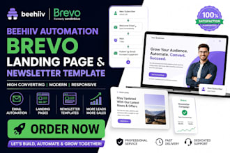 design beehiv automation brevo landing page  newsletter template design