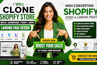 clone shopify store replo ecomposer foxify zipify landing page design