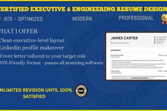 design a professional ats executive and engineering resume and cover letter