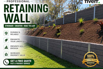 draw structural design, retaining wall, foundation design and wall design