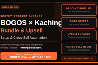 setup shopify bogos kaching product bundle upsell and cross sell automation