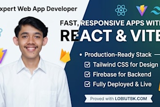 build web application with react vite tailwind and firebase