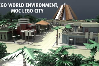 lego model lego environment world lego moc set with xml partlist and instruction
