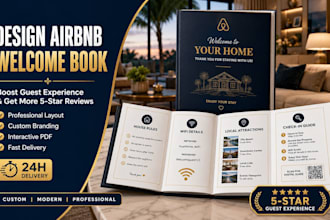 design professional airbnb welcome book for 5 star guest experience