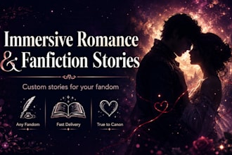 write immersive romance and fanfiction stories for your fandom