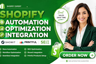 do shopify automation optimization integration seo with showit printful proucts