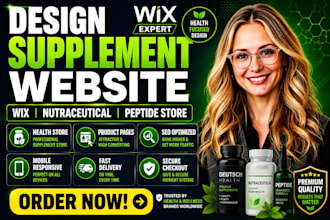 design supplement website wix nutraceutical website deutsch health peptide store