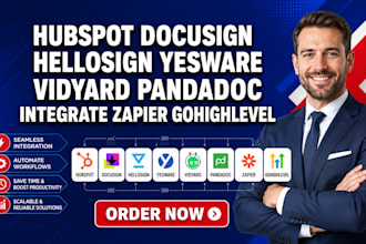 hubspot docusign hellosign yesware vidyard pandadoc integrate zapier gohighlevel