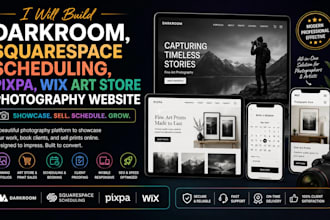 build darkroom squarespace scheduling pixpa wix art store photography website
