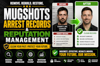 provide online reputation management for mugshots arrest record negative search