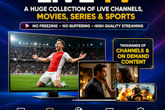 create fast and reliable subscription, movies, series, sport, channels