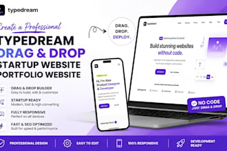create a professional typedream drag drop startup website portfolio website