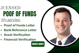 prepare professional proof of funds letter and financial verification documents