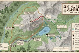 create custom tourist travel, campground park and trail maps