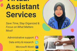 do data entry, admin support, excel, PDF or jpeg to word or excel,copy paste