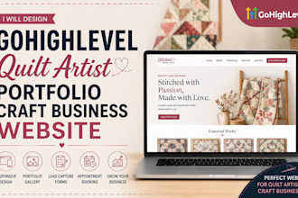 design gohighlevel custom quilt artist portfolio craft business website
