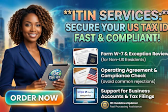 itin number form w7 itin non US resident llc US tax id ein amazon stripe